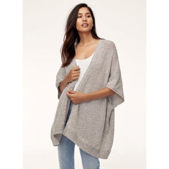 Aritzia Sweaters - Aritzia Community Ionic Cape Cardigan Sweater Oversized Knit Hetahered Gray